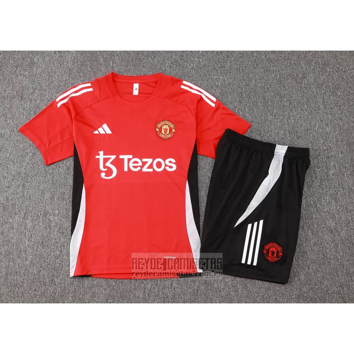 Chandal del Manchester United Manga Corta 2024-2025 Rojo - Pantalon Corto